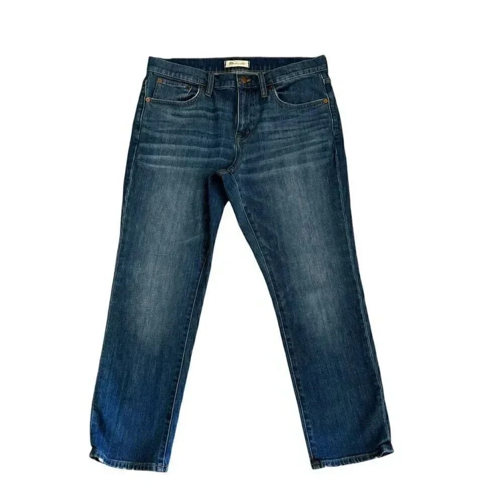 Madewell Women's Medium Wash The Slim Ankle Distressed Hem  Boyjean SZ 28